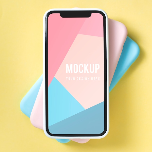 PSD premium mobile phone screen mockup template