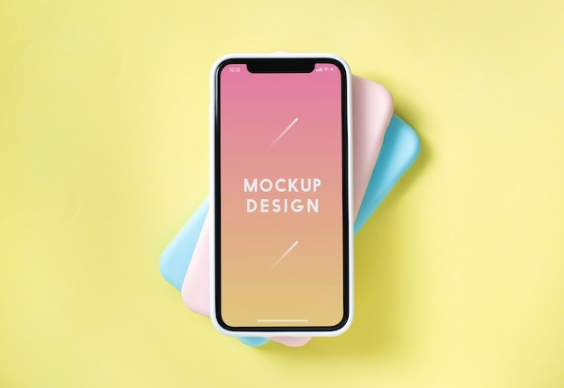 PSD premium mobile phone screen mockup template