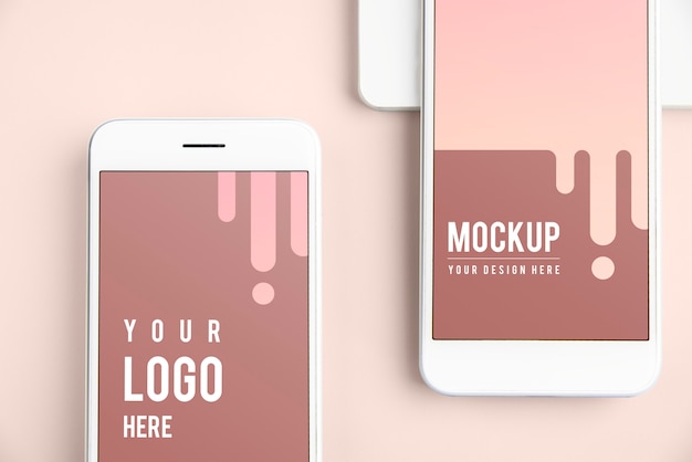 PSD premium mobile phone screen mockup template