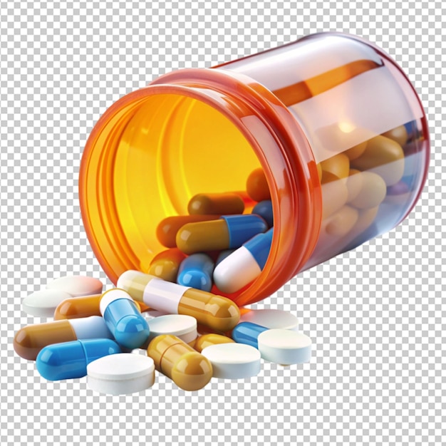 prescription medication on transparent background