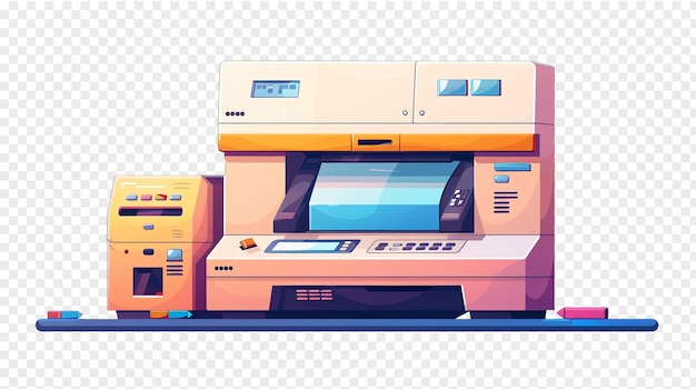 PSD printer illustration isolated on transparent background