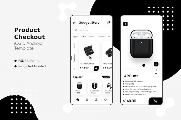 Product checkout app ui