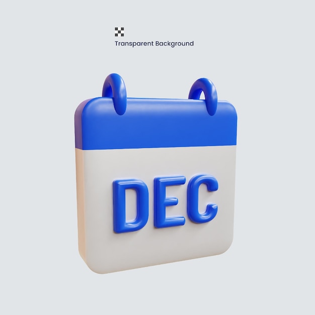 PSD 3D December Calendar High Quality Render Icon