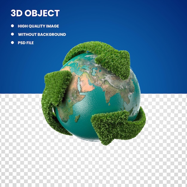 PSD 3d Earth World Map Globe Transparent Background