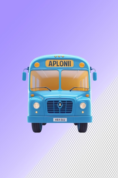 PSD psd 3d ilustracja autobus izolowany na przezroczystym tle