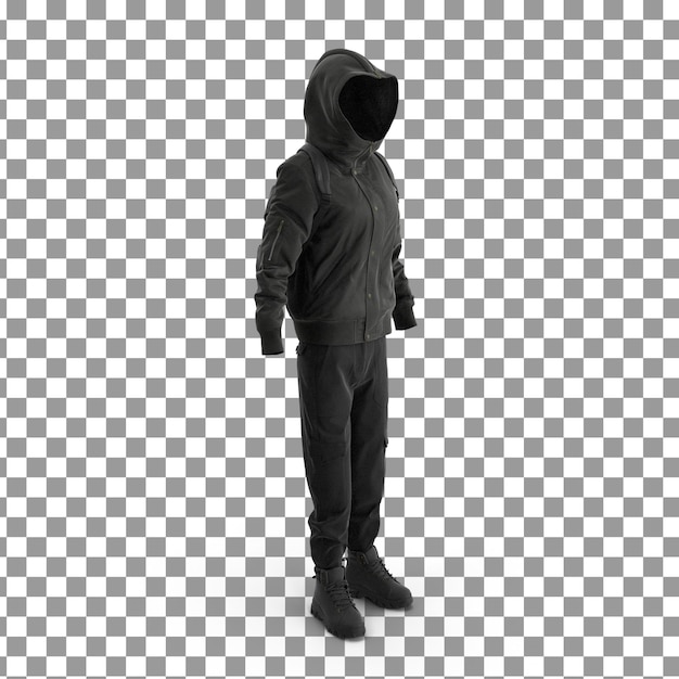 PSD psd 3d man hoodie template on isolated and transparent background