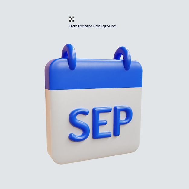 PSD 3D September Calendar High Quality Render Icon