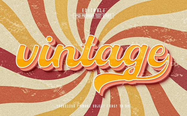 PSD psd 3d vintage psd text effect style editable