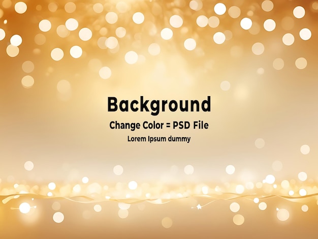 PSD psd abstract cream background with blurry festival lights and outdoor celebration bokeh