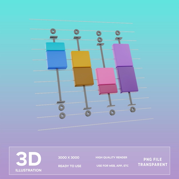 PSD psd-analytische grafiek 3d-illustratie