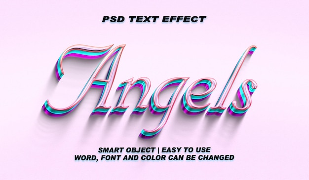 PSD angels editable text effect 3d style