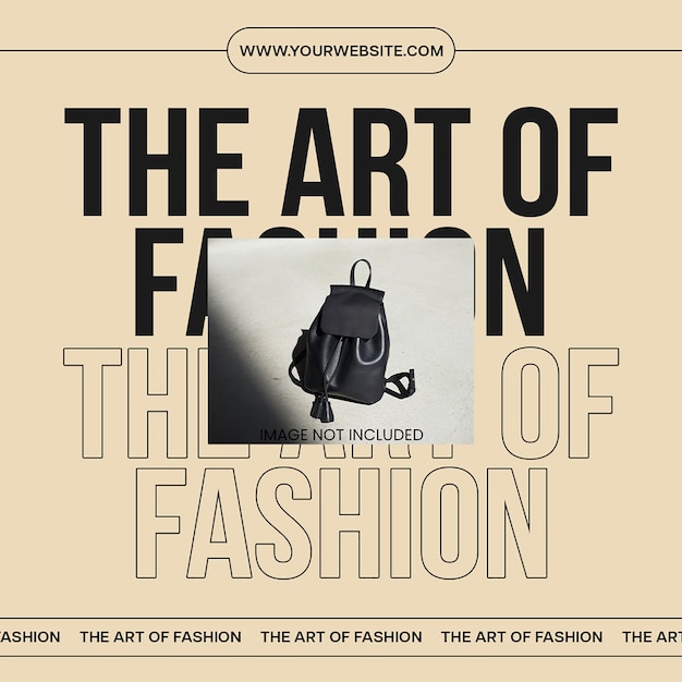 PSD The art of fashion on dark color background instagram post template