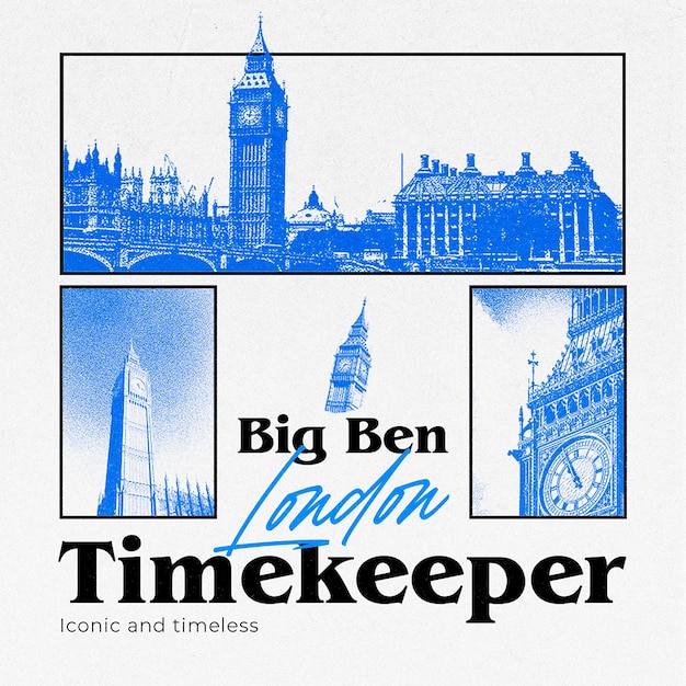 PSD psd big ben london travelling and tour promotional design for social media and instagram post