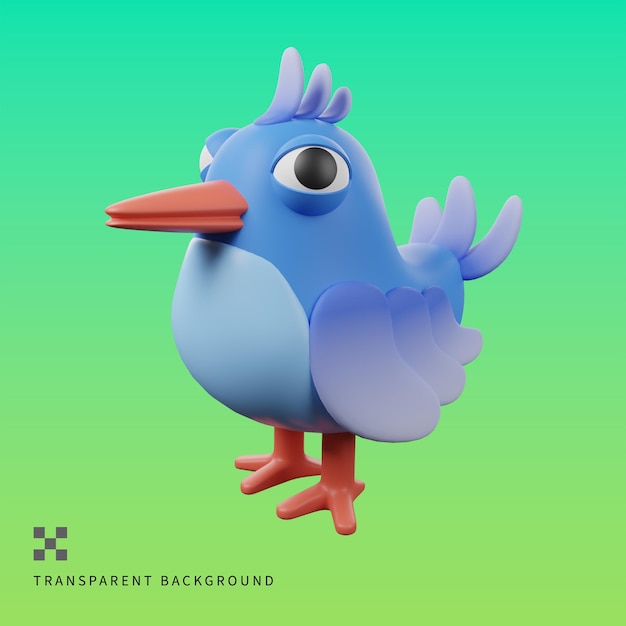 PSD Bird 3D illustration