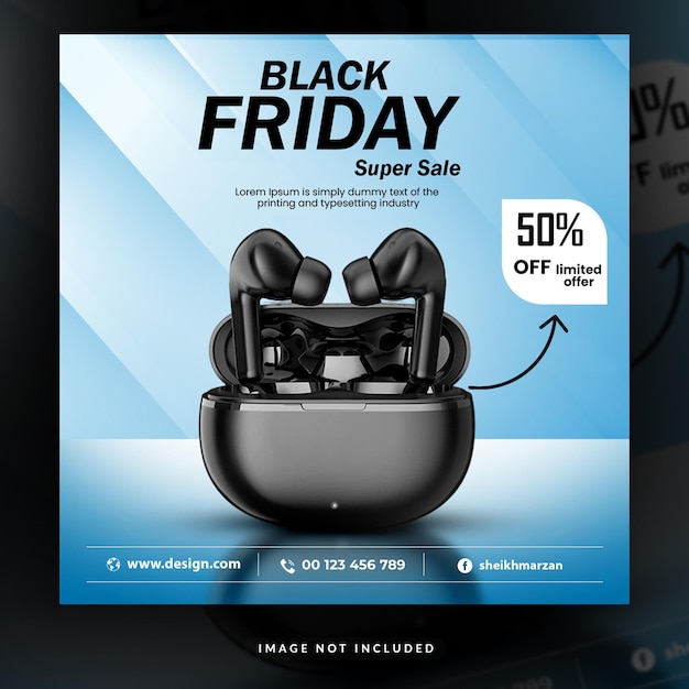 PSD black Friday super sale social media banner template