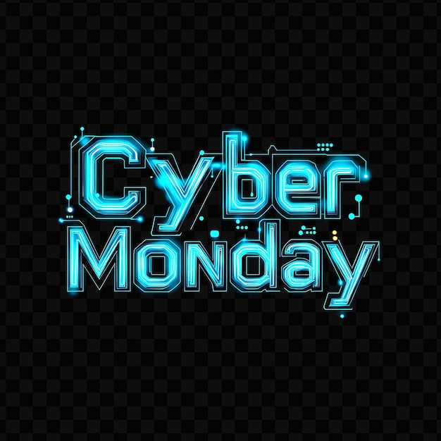 PSD psd_blinking_cyber_monday_text_flickers_in_neonbright_blue_and__2d_flat_tshirt_poster_banner_sale