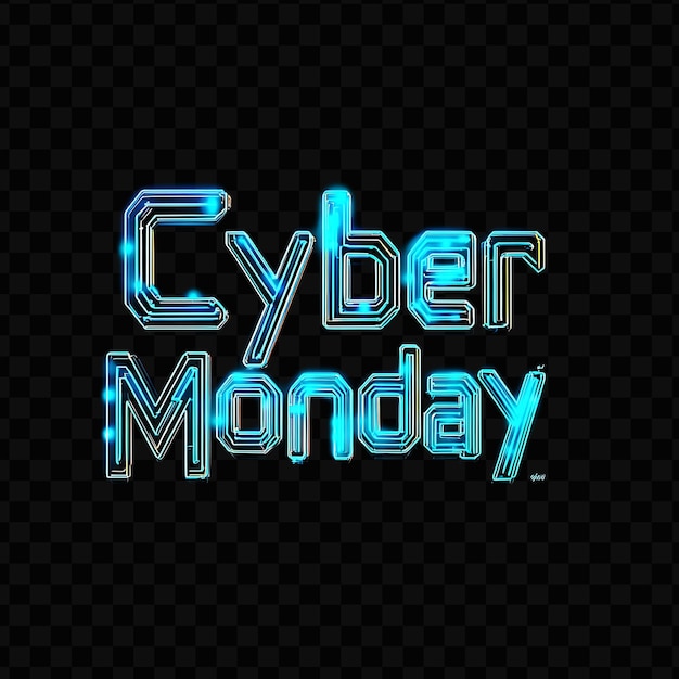 PSD psd_blinking_cyber_monday_text_flickers_in_neonbright_blue_and__2d_flat_tshirt_poster_banner_sale