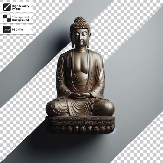 PSD psd buddha statue in a lotus position on transparent background with editable mask layer