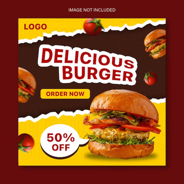 Psd Burger Social Media Post Template Design