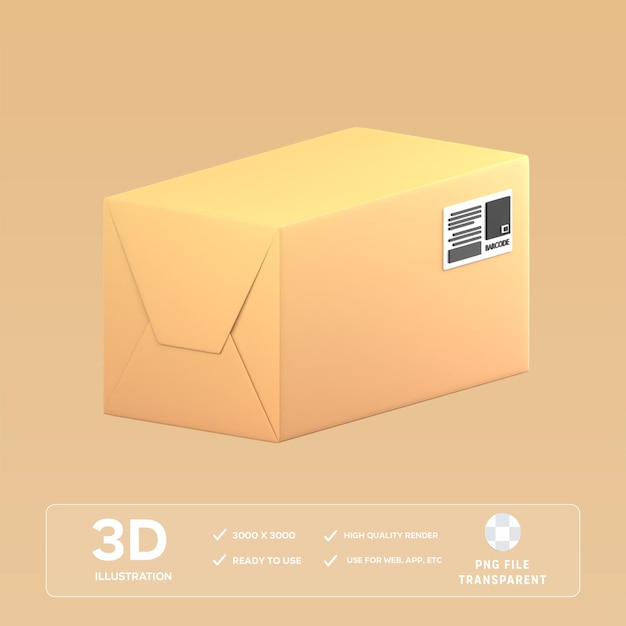 PSD psd cardboard box 3d illustration