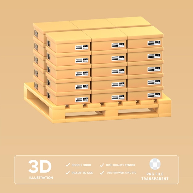 PSD psd cardboard boxes 3d illustration