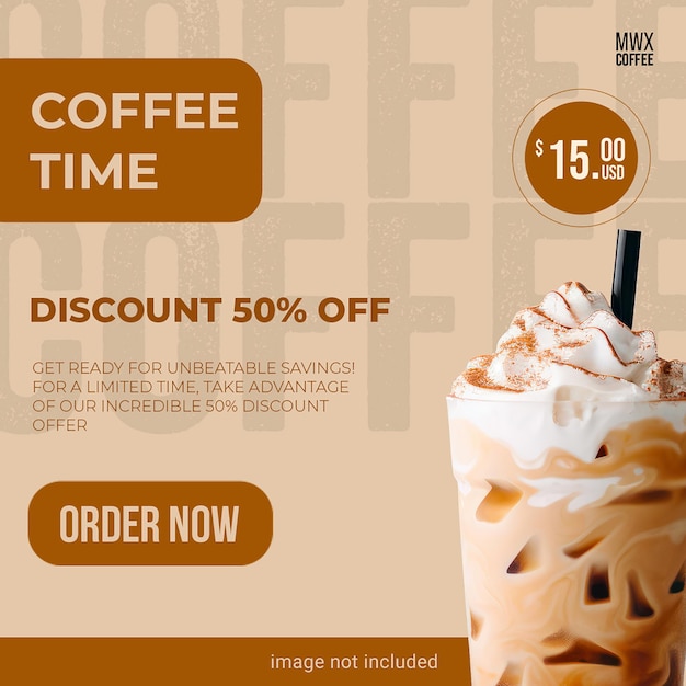 PSD Coffee Time Instagram Post Template