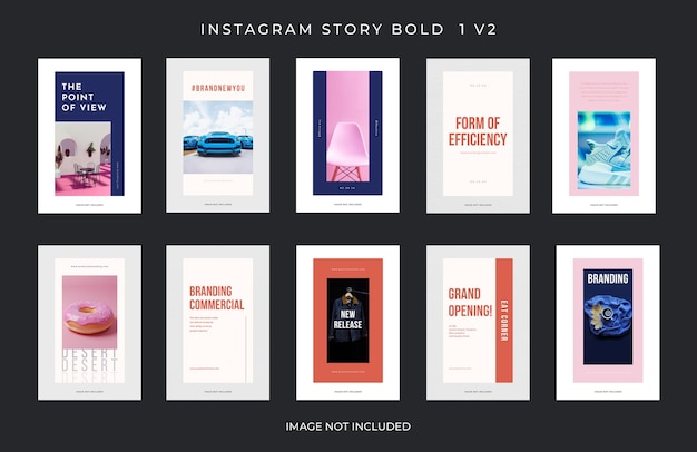 PSD psd collection of instagram stories template design concept