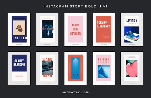 PSD psd collection of instagram stories template design concept