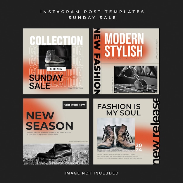 PSD Collection of Modern Fashion Design for Social Media and Instagram Post Template