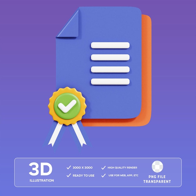 PSD psd compliance 3d illustration