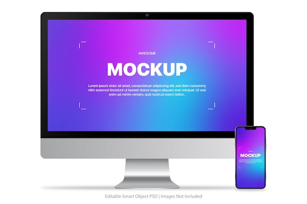 PSD psd computer and smartphone mockup