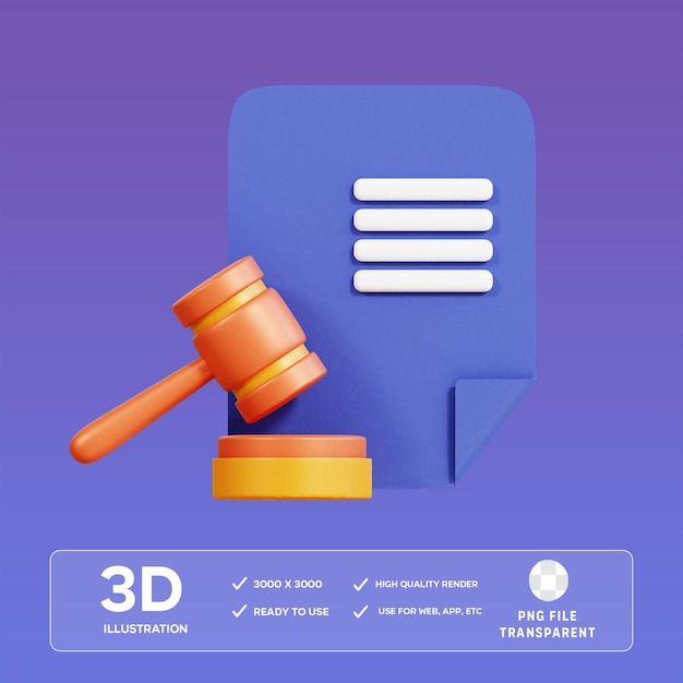 PSD psd court decision 3d illustration