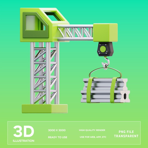 PSD psd crane 3d illustration