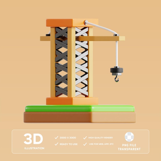 PSD psd crane 3d illustration