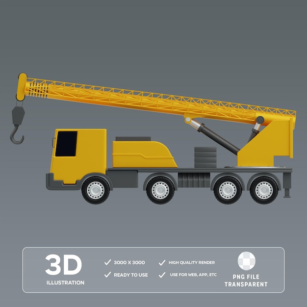 PSD psd crane 3d illustration