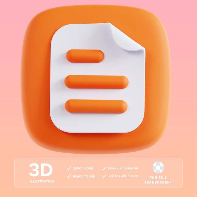 PSD document 3D Illustration