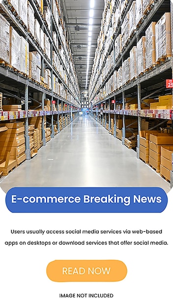 PSD Ecommerce Breaking News Update Design dla mediów społecznościowych i szablonu historii na Instagramie