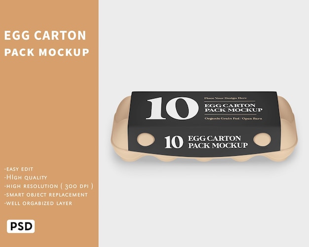 PSD egg carton pack mockup