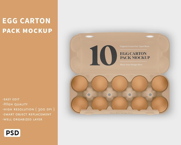 PSD egg carton pack mockup