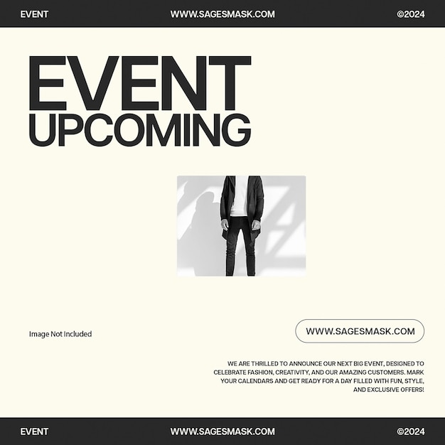 PSD psd event up coming on white background instagram post template