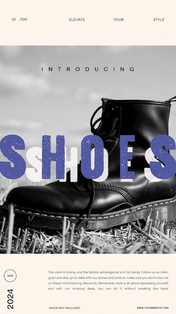 PSD Fashion Shoes Design for Social Media and Instagram Story Template