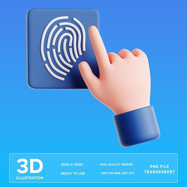 PSD Fingerprint 3D Illustration