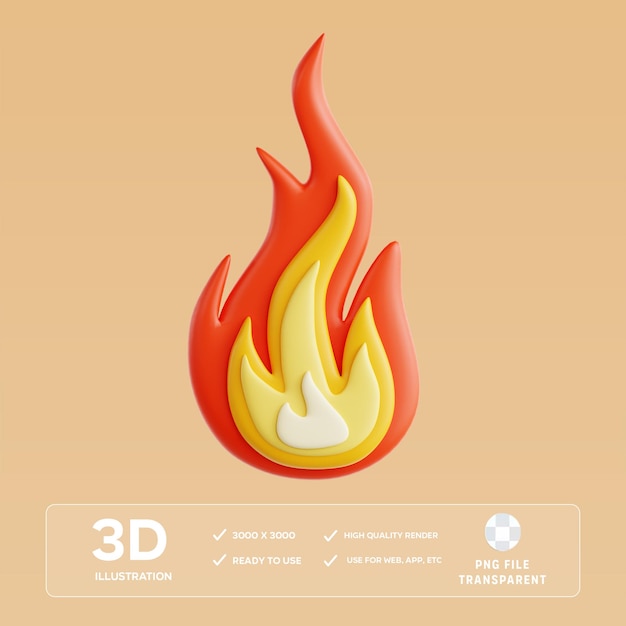 Иллюстрация PSD Fire 3D