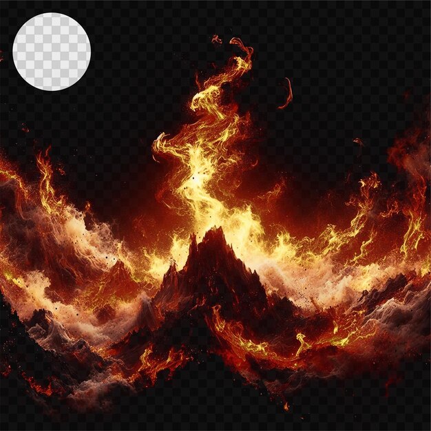 PSD psd fire and spark on transparent background