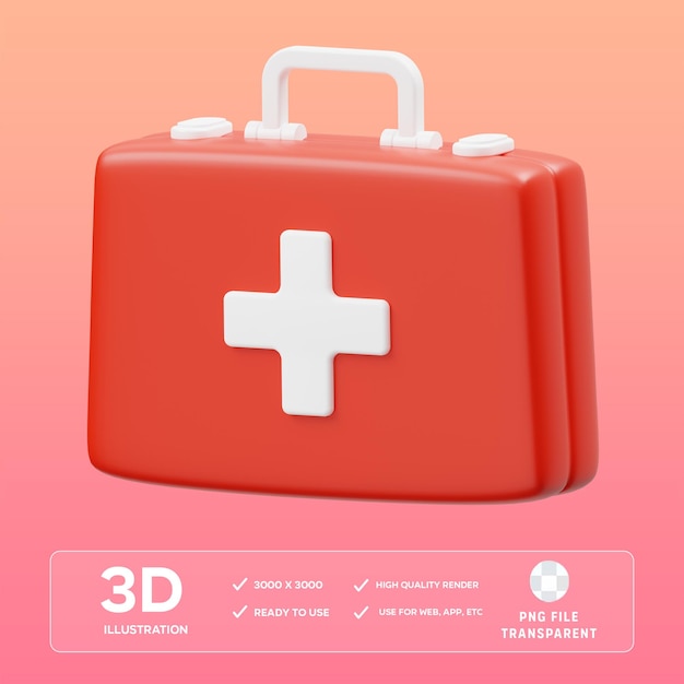 PSD First Aid Kit 3D Illustration