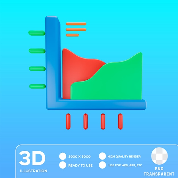 PSD psd-gebieddiagram 3d-illustratie