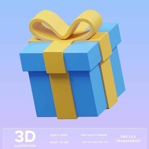 PSD gift box 3D Illustration