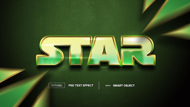 PSD psd green star editable text effect