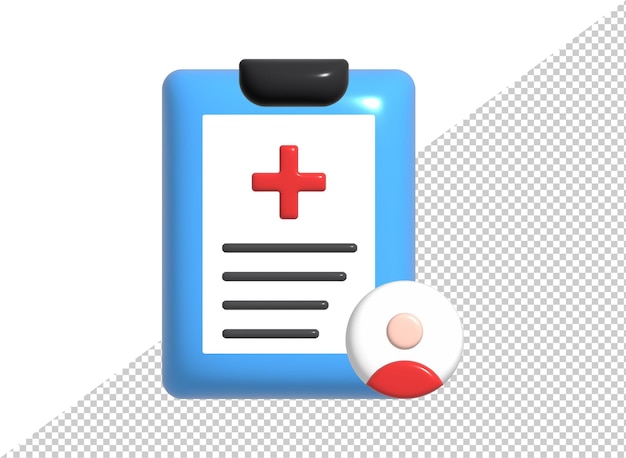 PSD Health Report comic bubble icon 3d render illustration