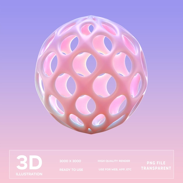 PSD psd honey comb sphere 3d illustration